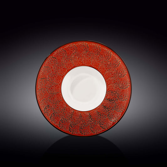 Red Porcelain Deep Soup or Salad Plate 9.5" inch | 7 Fl Oz |