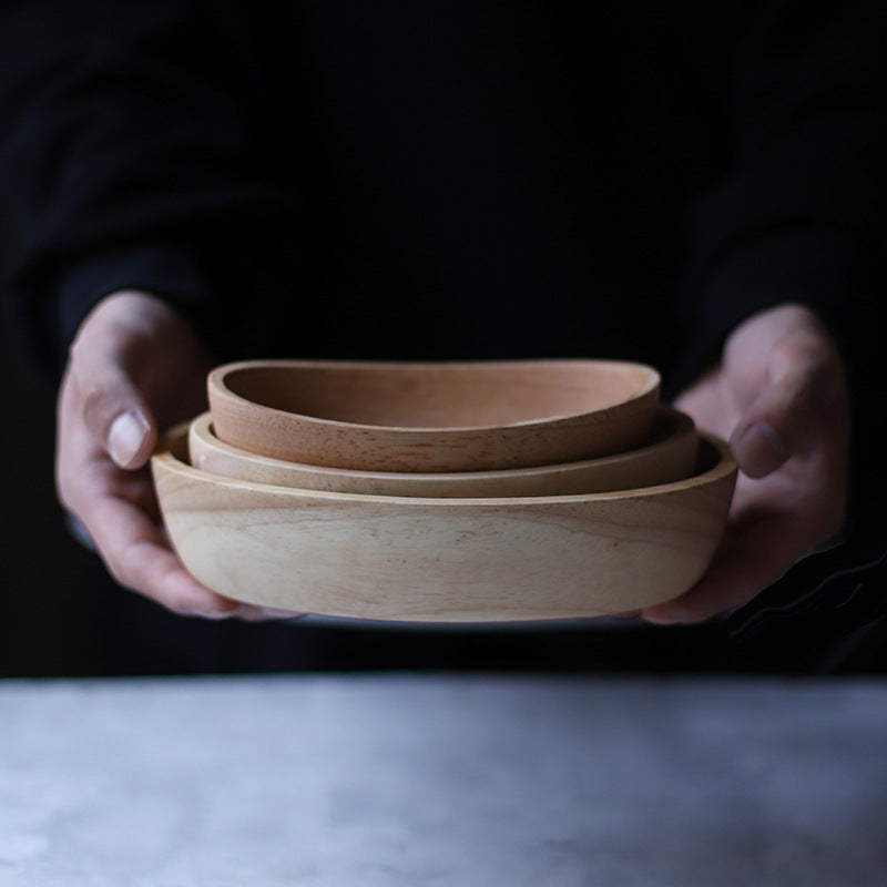 Hinoki Oval Wooden Serving Bowl