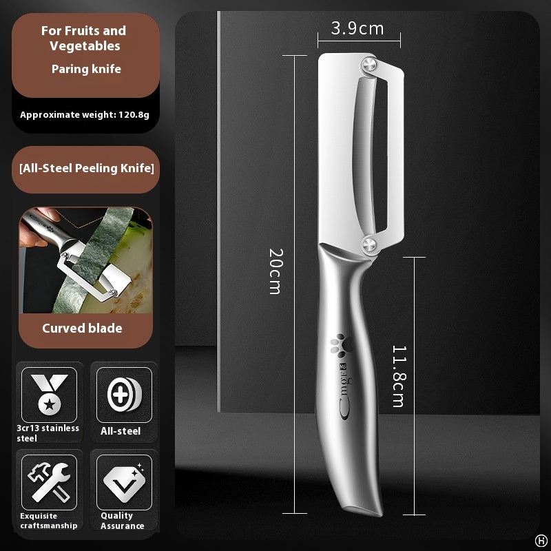 HardLeather Stainless Steel Kitchen Peeler & Knife