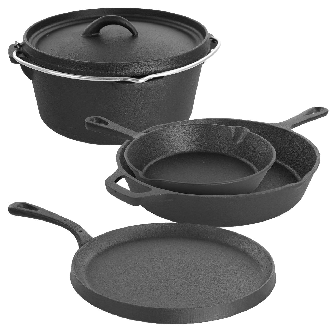 MegaChef Cast Iron 5-Piece Cookware Set