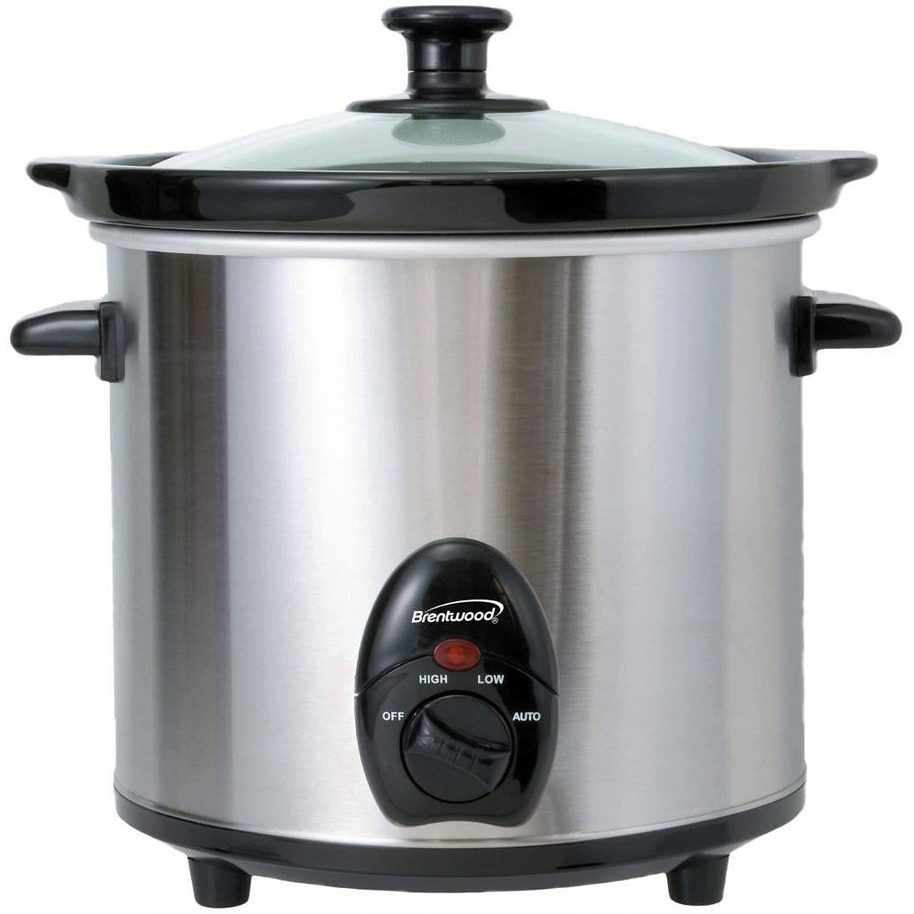Brentwood 3-Quart Stainless Steel Slow Cooker with Glass Lid