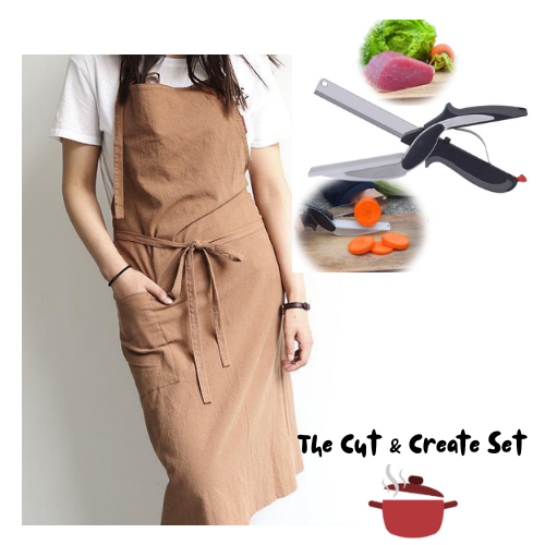The Cut & Create Set - Knife Scissors and Kyoto Linen Apron