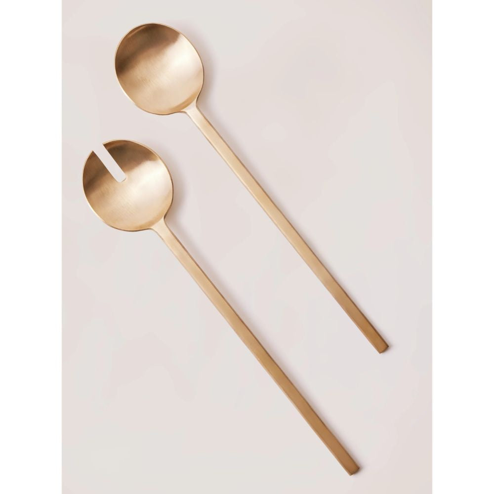 Brass Salad Servers - brass serving utensils elegant loop handle