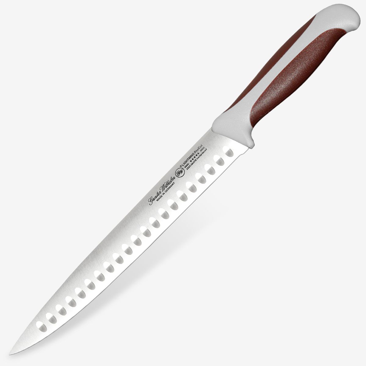 Carving knife Gunter Wilhelm Lightning 10 inch with brown and grey handle