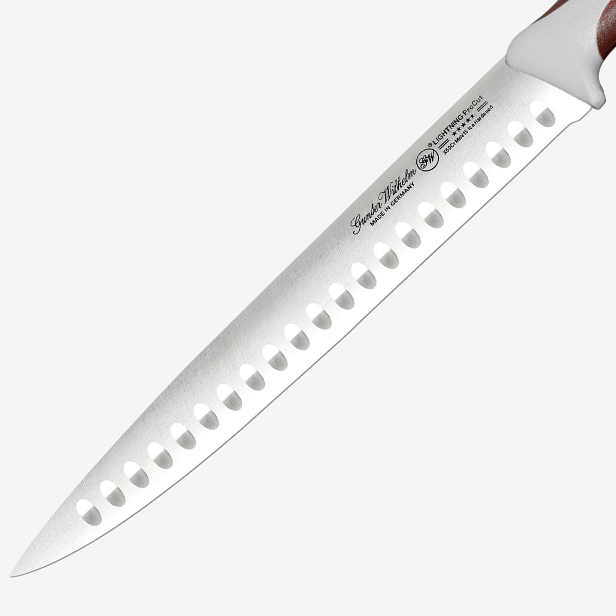 Meat carving knife with 10 inch German steel blade - Gunter Wilhelm Lightning carving knife