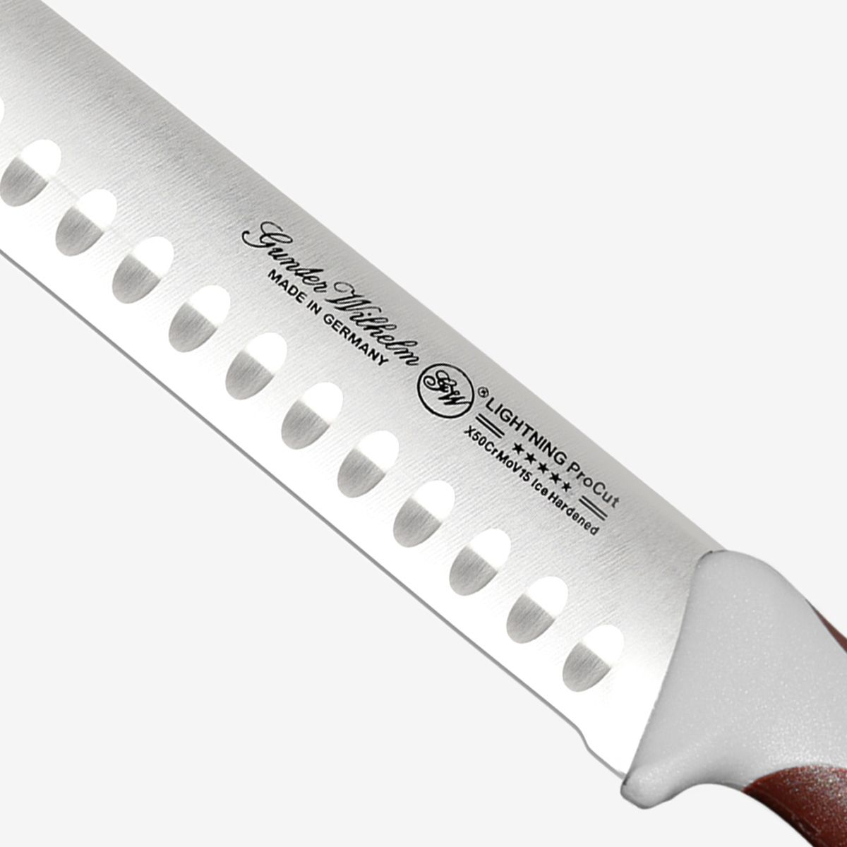 German carving knife SMART-BOLSTER handle detail - Gunter Wilhelm Lightning carving knife