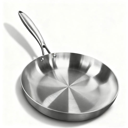 Uncoated 304 Stainless Steel Frying Pan