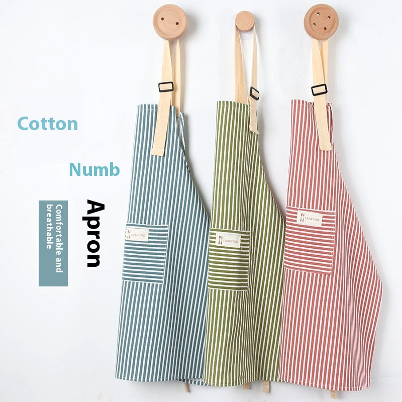 Shima Striped Linen Apron