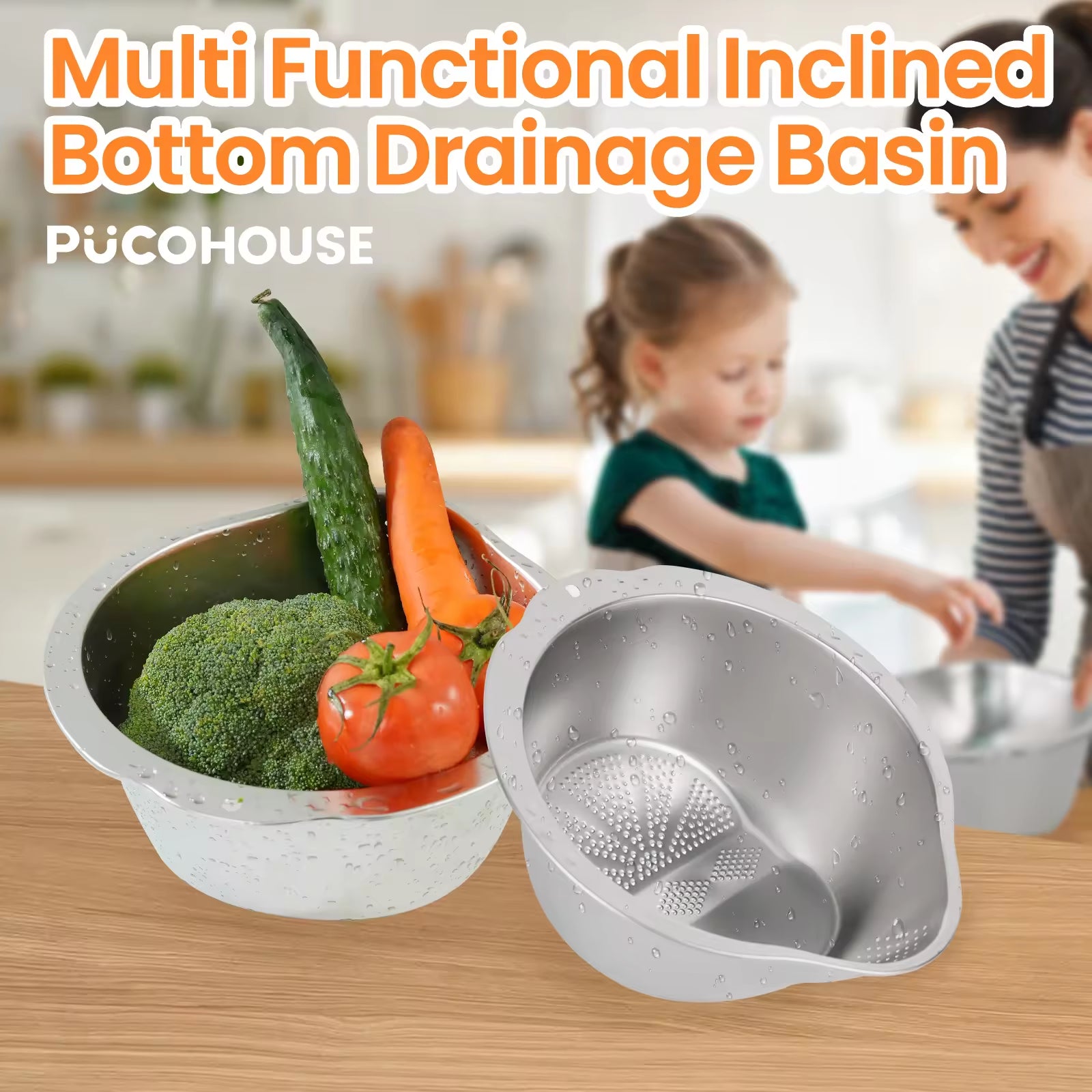FlowDrain Kitchen Strainer Bowl