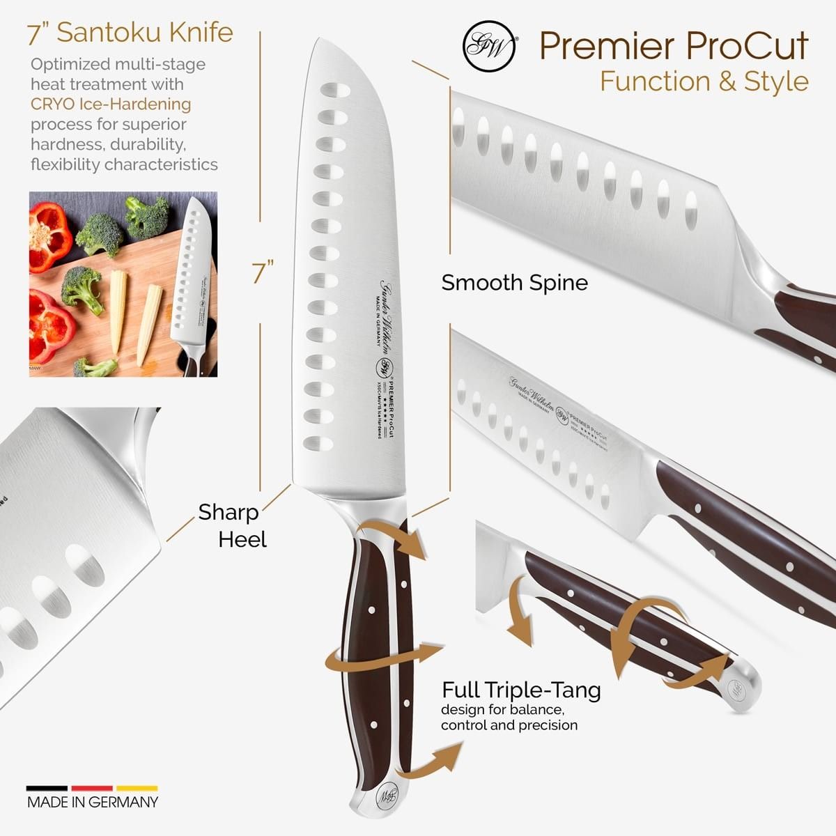 Santoku knife uses for chopping, slicing and mincing — Gunter Wilhelm Premier