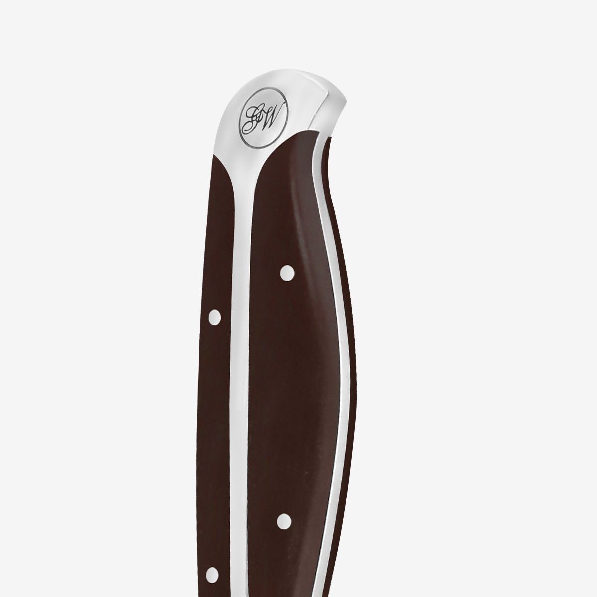 Santoku knife uses in everyday cooking — full triple tang dark brown ABS handle